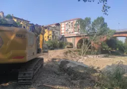 I lavori nell'alveo del torrente durante la scorsa estate